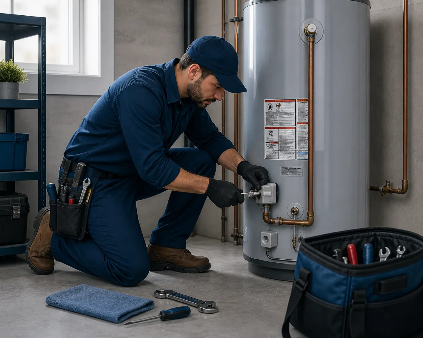Tank water heater installation in Keswick